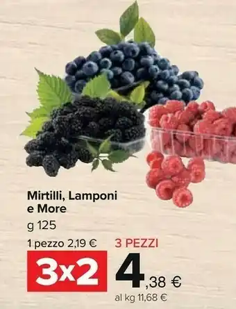 Carrefour Mirtilli, Lamponi offerta