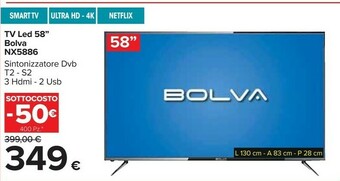 Carrefour Bolva TV Led 58" NX5886 offerta