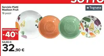 Carrefour Servizio Piatti Madison Fruit offerta