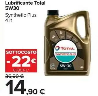 Carrefour Total Lubricants Olio Tot. 5W30 4LT offerta