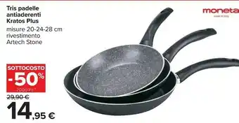 Moneta Tris Padelle Antiaderenti Kratos Plus
