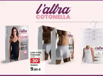 Carrefour Lotto 4 Slip Cotonella offerta