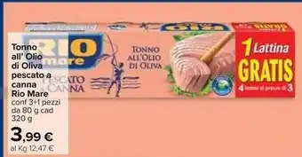 Carrefour Rio Mare Tonno Pescato A Canna offerta