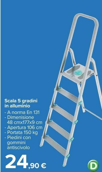 Carrefour Scala 5 Gradini In Alluminio offerta
