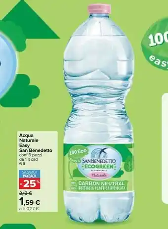 Carrefour San Benedetto Acqua Minerale Naturale 1000 G(ml) offerta