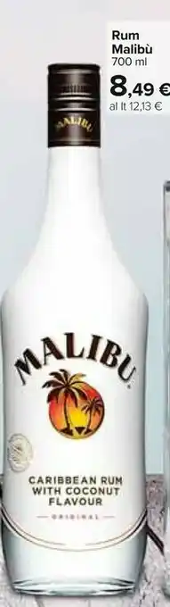 Carrefour Malibu - Caribbean Rum With Coconut Flavour 700 G(ml) offerta