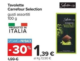 Carrefour Carrefour - 74% Cacao Ecuador Tavoletta Di Cioccolato Fondente Selection 100 G(ml) offerta