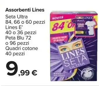 Carrefour Assorbenti Lines Seta Ultra 40 Pezzi offerta