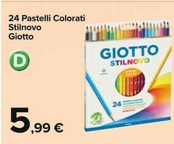 Carrefour Giotto 24 Pastelli Colorati Stilnovo offerta