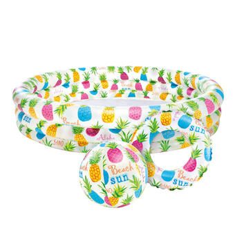 Decathlon Intex 59469np - set piscina fantasia con pallone e salvagente, 132x28 cm offerta