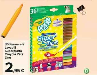 Crayola Pets Line 36 Pennarelli Lavabili Superpunta