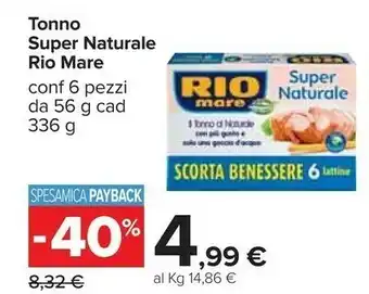 Carrefour Rio Mare Tonno Natura offerta