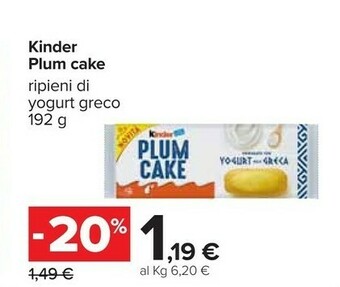 Carrefour Kinder Plum Cake offerta