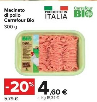 Carrefour Carrefour Macinato Di Pollo Bio offerta