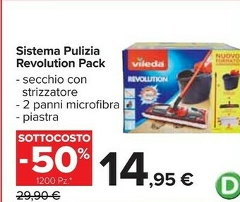 Carrefour Market Vileda Sistema Pulizia Revolution Pack offerta