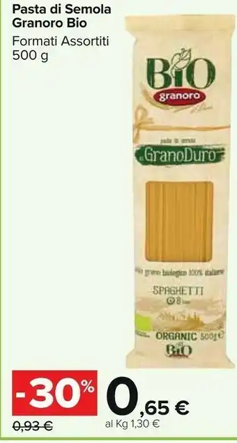 Carrefour Market Granoro Spaghetti Di Grano Duro 100% Biologico Italiano offerta