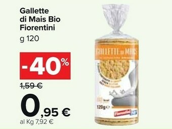 Carrefour Market Fiorentini bio Gallette Di Mais Biologiche 120 G(ml) offerta