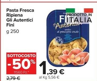 Carrefour Market Fini - Gli Autentici Tortelloni Alla Carne 250 G(ml) offerta