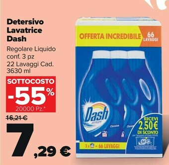 Carrefour Market Dash Detersivo Lavatrice Liquido Classico 22 Lavaggi offerta
