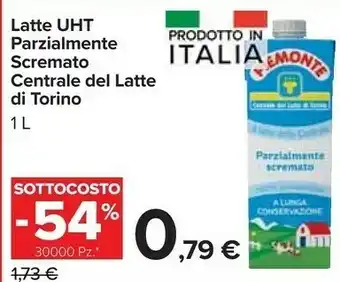 Carrefour Market Centrale del latte di torino Latte Fresco Parzialmente Scremato 1000 G(ml) offerta