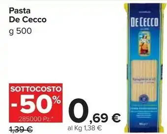 Carrefour Market De Cecco Spaghetti N.12 500 G(ml) offerta
