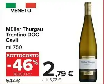 Carrefour Cavit Muller Thurgau Trentino DOC offerta