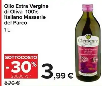 Carrefour Clemente Olio Extra Vergine Di Oliva 1000 G(ml) offerta