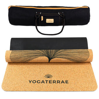 Decathlon Tappetino yoga sughero e gomma naturale mazzo di ginkgos + cinghia + borsa offerta