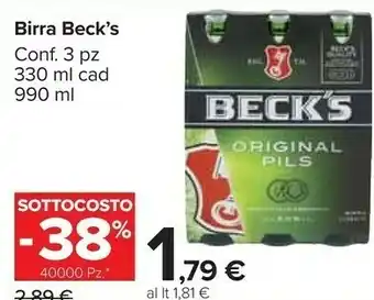 Carrefour Beck's Birra offerta