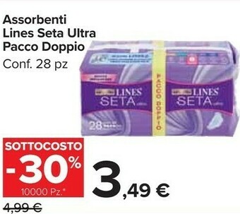 Carrefour Lines Assorbenti Seta Ultra offerta