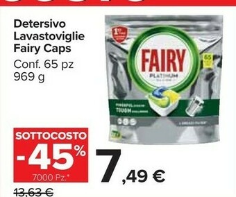 Carrefour Fairy Detersivo Lavastoviglie Caps offerta