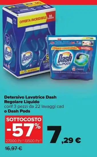 Carrefour Dash Detersivo Lavatrice Regolare Liquido offerta