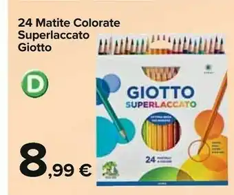 Carrefour Giotto Superlaccato - Astuccio 24 Pastelli Colorati offerta