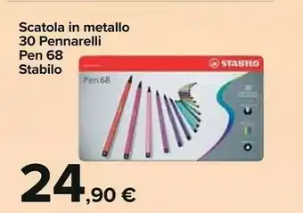 Carrefour Stabilo Pennarello Premium - Pen 68 - Scatola In Metallo Da 30 - Colori Assortiti offerta