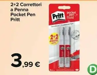Carrefour Pritt 2+2 Correttori A Penna Pocket Pen offerta