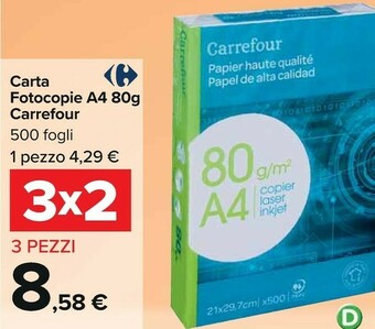 Carrefour Carrefour Carta Fotocopie A4 offerta