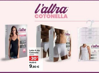 Carrefour Lotto 4 Slip Cotonella offerta