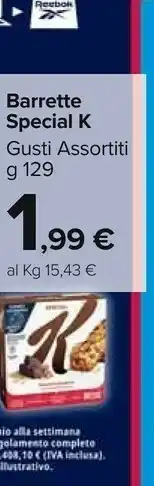 Carrefour Market Kellogg's - Special K Barretta Di Cereali Con Mirtilli Rossi 129 G(ml) offerta