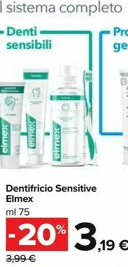Carrefour Market Elmex Dentifricio Sensitive 75ml offerta