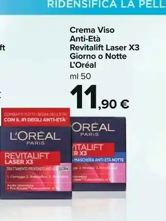 Carrefour Market L'Oreal Crema Viso Revitalift Laser X3 Enti-eta 50ml offerta