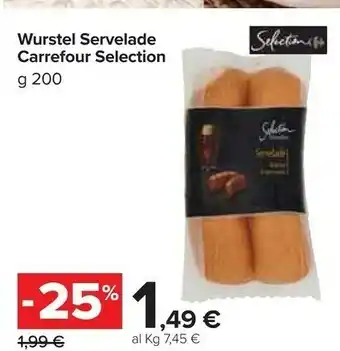 Carrefour Market Carrefour Selection Wurstel Servelade offerta