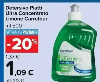 Carrefour Market Detersivo Piatti Ultra Concentrato Limone offerta