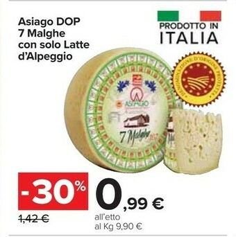Carrefour Market Asiago Dop 7 Malghe Con Solo Latte D'alpeggio offerta