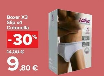 Carrefour Market Boxer X3 Slip X4 Cotonella offerta