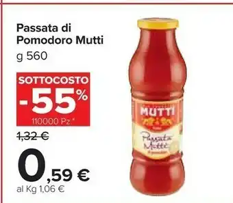 Carrefour Market Mutti Passata Di Pomodoro 560 G(ml) offerta