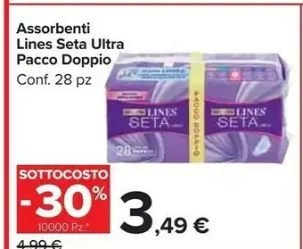 Carrefour Market Lines Assorbenti Seta Ultra Pacco offerta