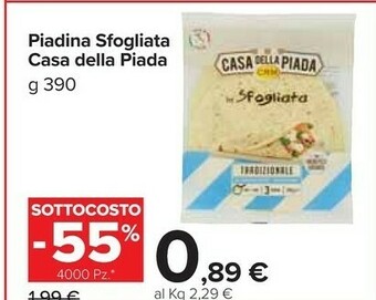 Carrefour Market Casa Della Piada Piadina Sfogliata offerta