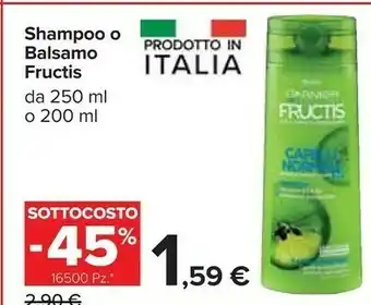 Carrefour Market Garnier Shampoo Fructis offerta