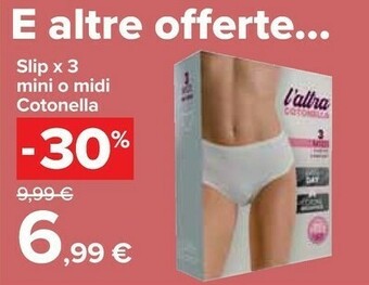 Carrefour Market Slip X3 Mini O Midi Cotonella offerta