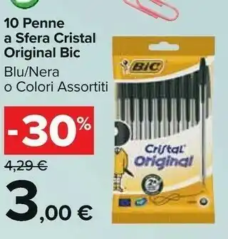 Carrefour Market Bic Penne A Sfera Cristal Soft Blu 10 Pezzi offerta